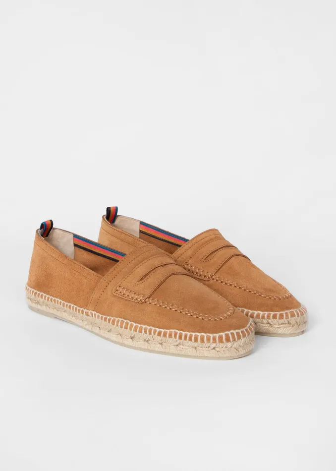 Paul Smith Loafers Mens Castaer X Paul Smith 8211 Tan Suede 039Paul039 Espadrilles Tan