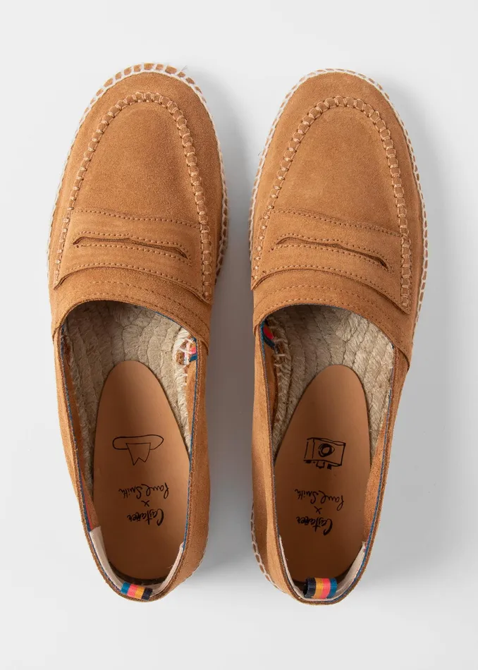 Paul Smith Loafers Mens Castaer X Paul Smith 8211 Tan Suede 039Paul039 Espadrilles Tan