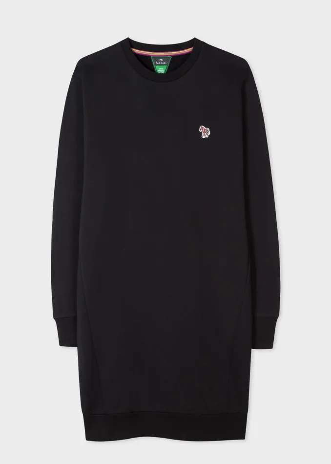 Paul Smith Loungewear Womens Black OrganicCotton Zebra Logo Dress Black