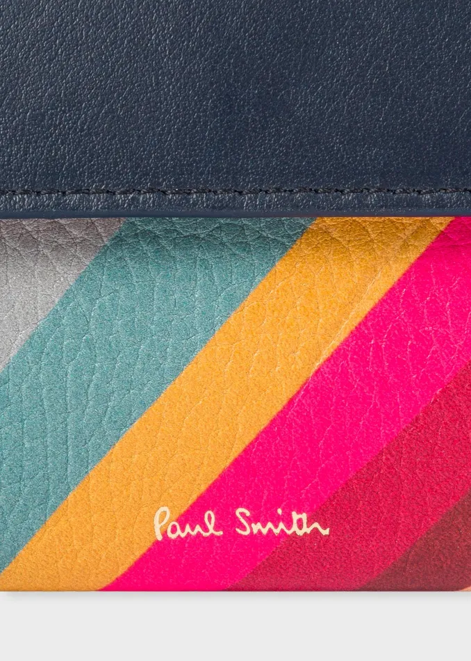 Paul Smith Purses Womens Navy 039Swirl039 Leather Medium Zip Pouch Swirl