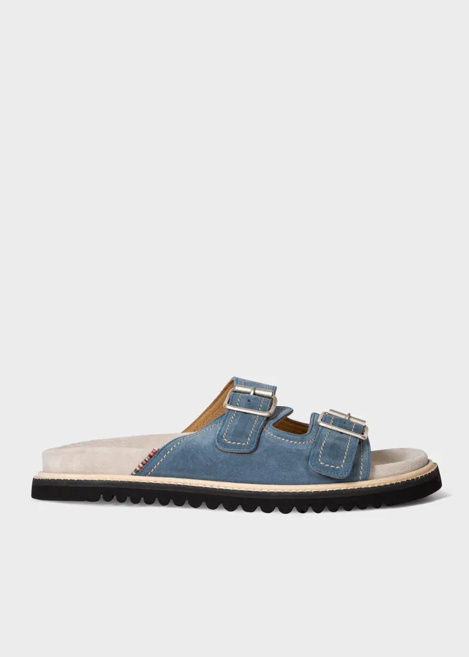 Paul Smith Sandals Mens Washed Blue Suede 039Phoenix039 Sandals Blue