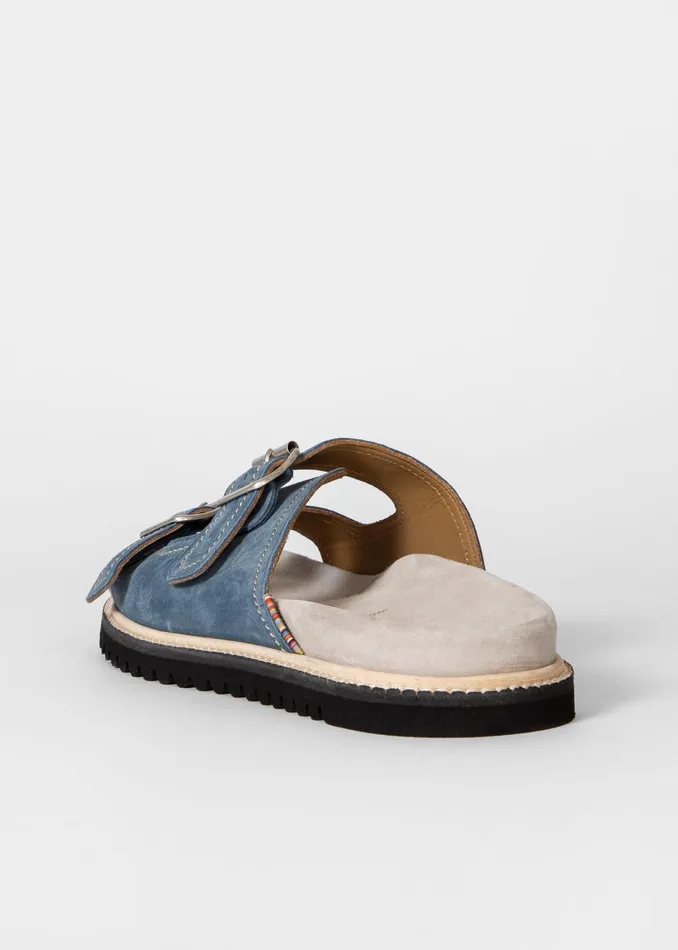 Paul Smith Sandals Mens Washed Blue Suede 039Phoenix039 Sandals Blue