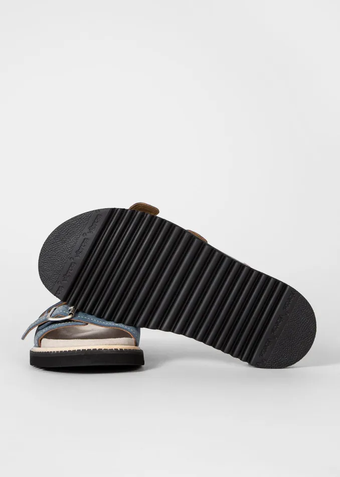 Paul Smith Sandals Mens Washed Blue Suede 039Phoenix039 Sandals Blue