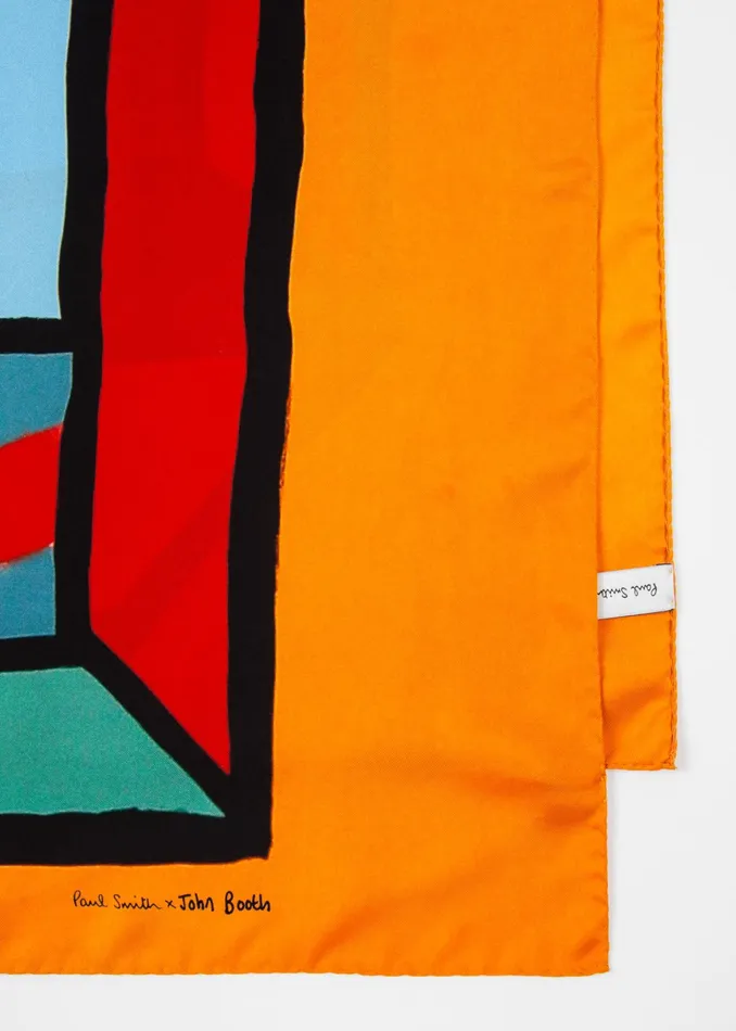 Paul Smith Scarves WomensMens Paul Smith X John Booth 8211 039Head039 Print Silk Scarf Multicolour