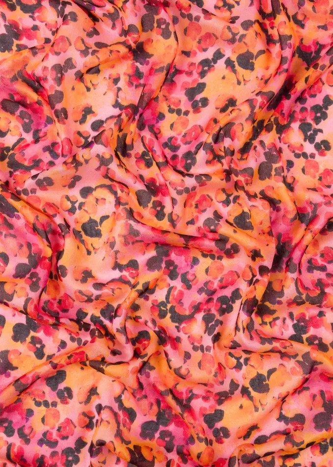 Paul Smith Scarves Womens Raspberry 039Blur Leopard039 Print Scarf Raspberry