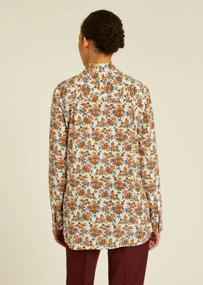 Paul Smith Shirts Womens Cream 039Mabel Floral039 Print Silk Shirt Cream