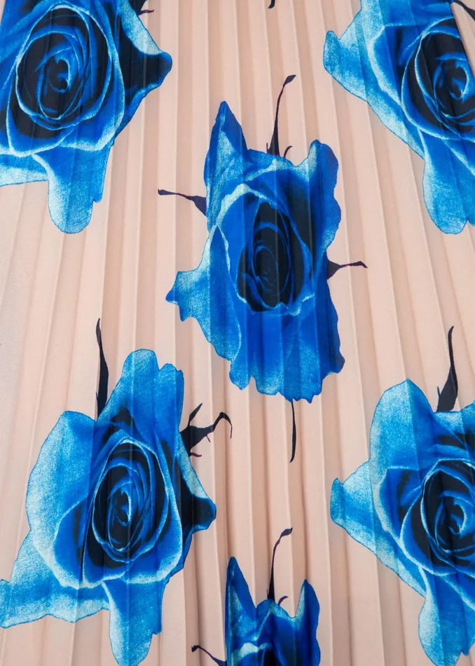 Paul Smith Skirts Womens Monarch Rose039 Print Pleated Skirt Blue