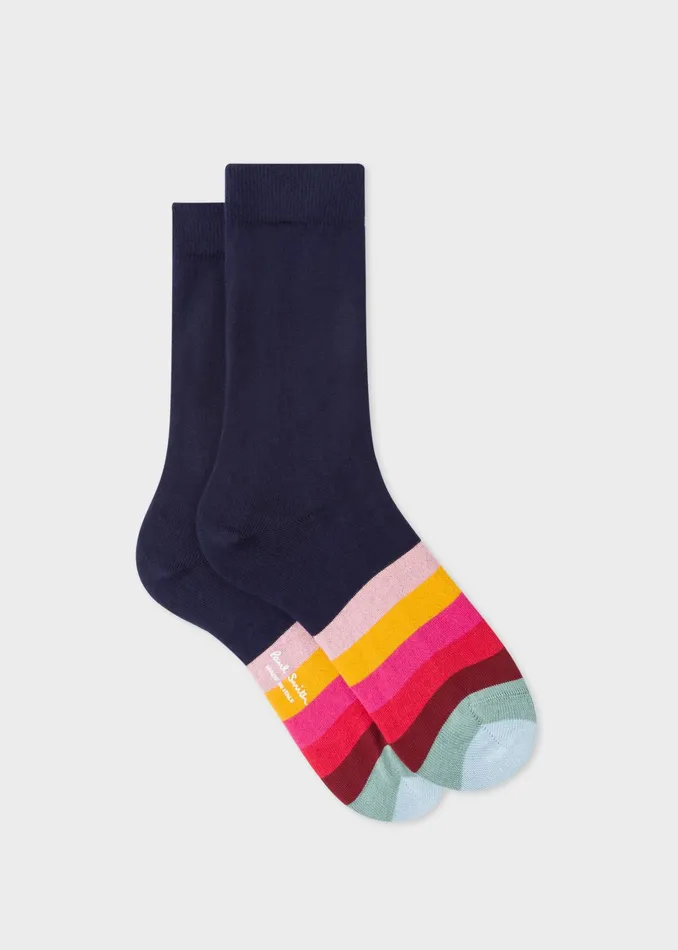 Paul Smith Socks Womens Navy 039Swirl039 Stripe Socks Navy