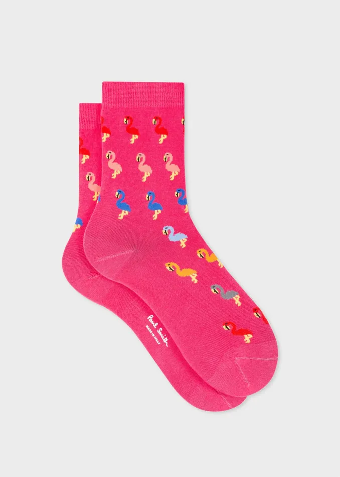 Paul Smith Socks Womens Pink 039Flamingo039 Socks Pink