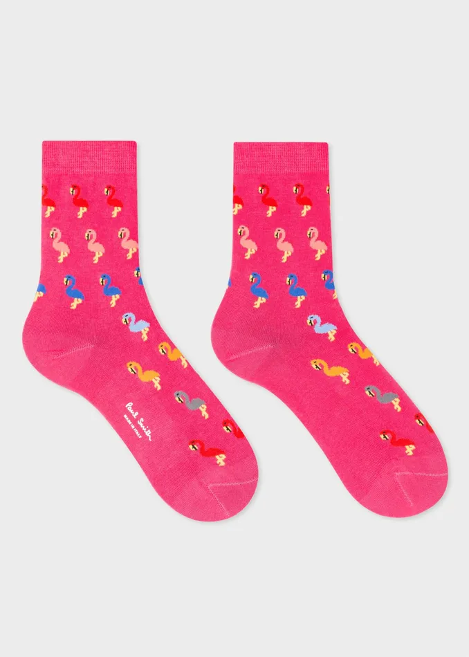 Paul Smith Socks Womens Pink 039Flamingo039 Socks Pink