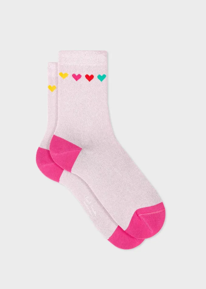 Paul Smith Socks Womens Pink 039Heart And Speckle039 Socks Pink