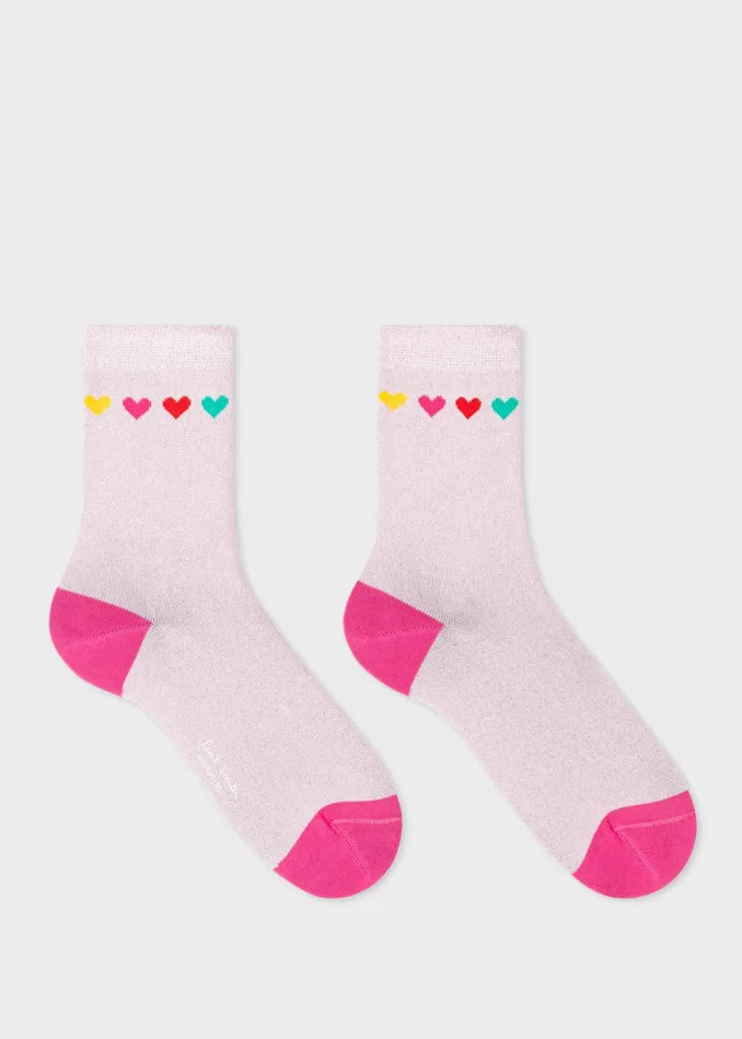 Paul Smith Socks Womens Pink 039Heart And Speckle039 Socks Pink
