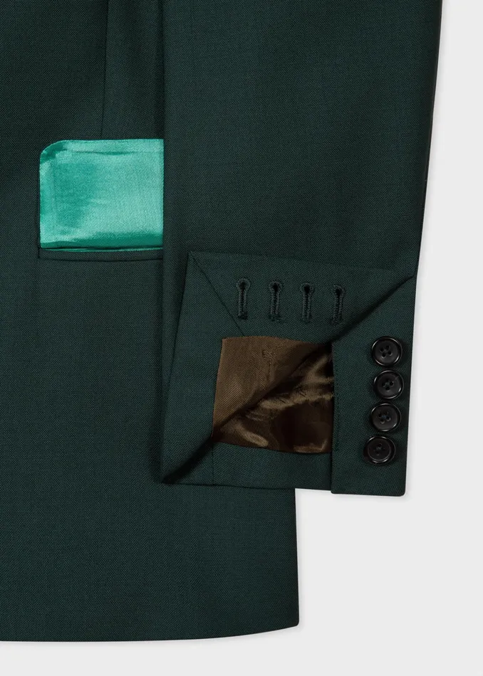 Paul Smith Suits Womens Bottle Green WoolHopsack Blazer Green