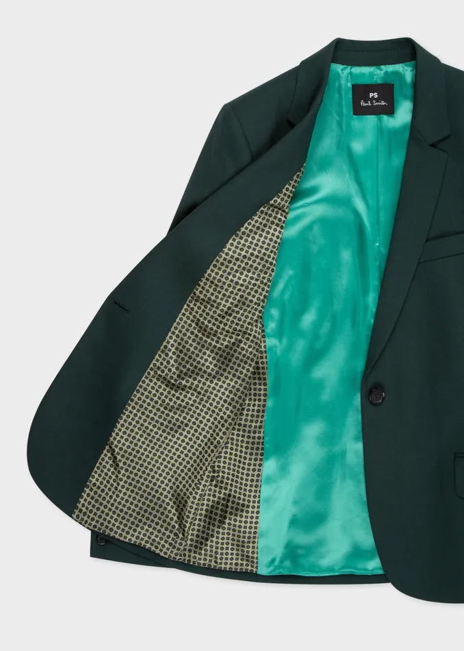 Paul Smith Suits Womens Bottle Green WoolHopsack Blazer Green