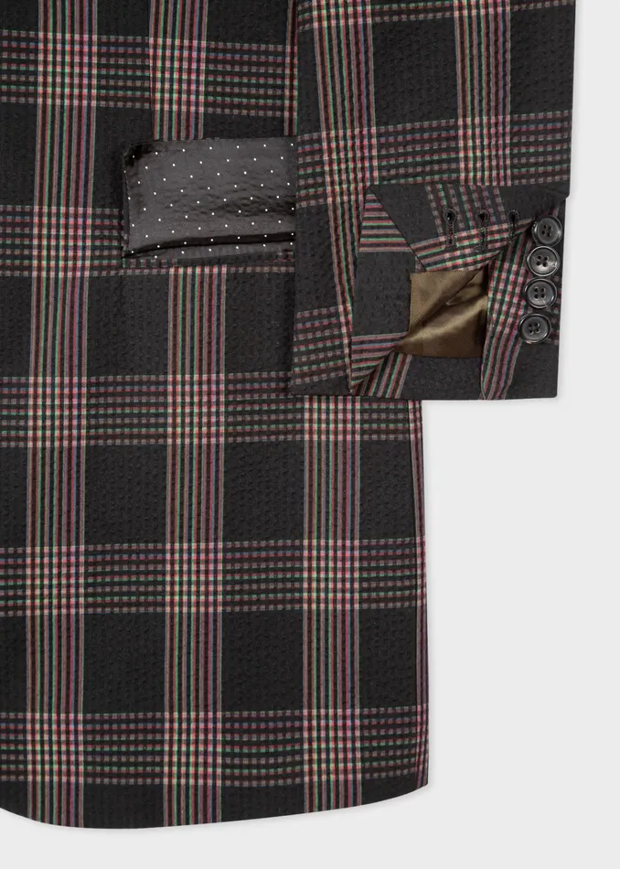 Paul Smith Suits Womens BoyfriendFit Black Seersucker Check Longline Blazer Black