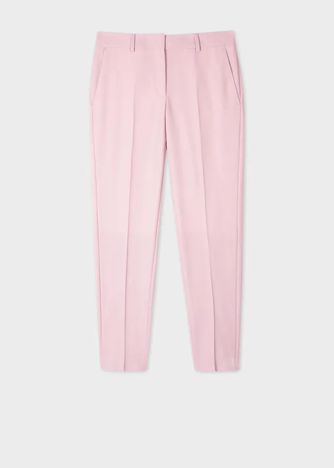 Paul Smith Suits Womens ClassicFit Light Pink WoolHopsack Trousers Pink