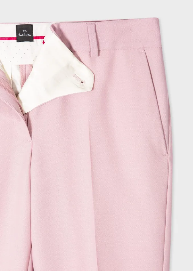 Paul Smith Suits Womens ClassicFit Light Pink WoolHopsack Trousers Pink
