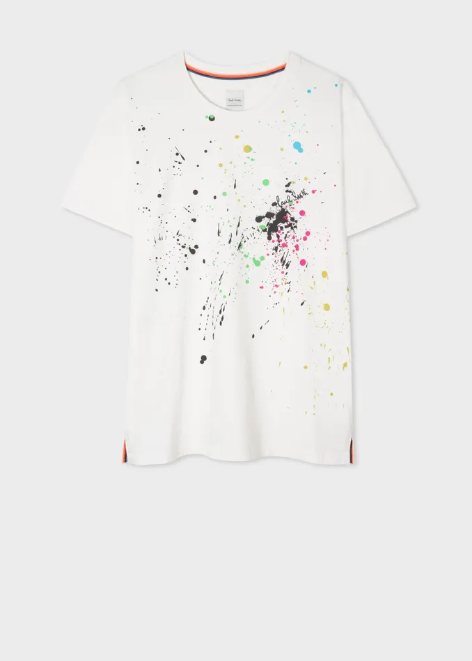 Paul Smith TShirts Womens White 039Paint Splatter039 Print TShirt White
