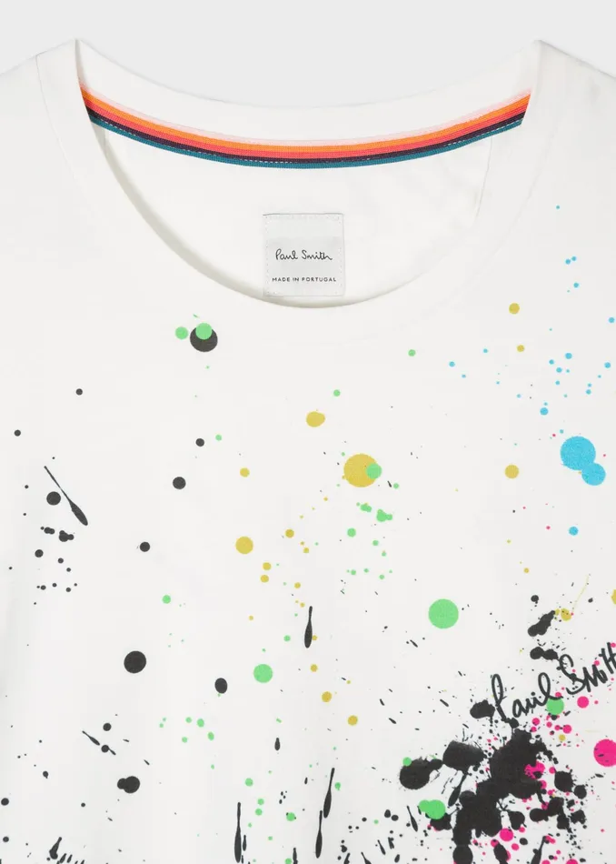 Paul Smith TShirts Womens White 039Paint Splatter039 Print TShirt White