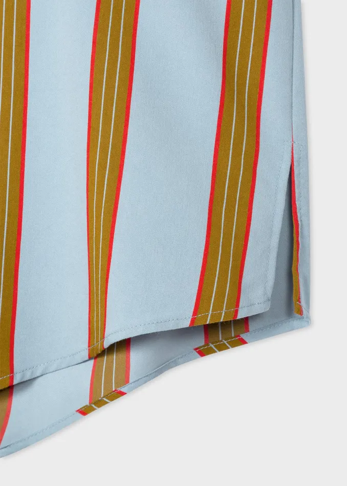 Paul Smith Tops Womens Blue Wide Stripe Casual ShortSleeve Shirt Blue