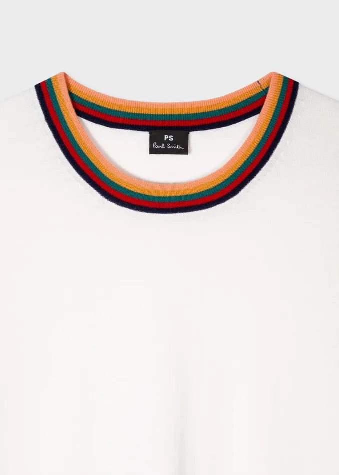 Paul Smith Tops Womens Ivory ShortSleeve Knitted Sweater Ivory