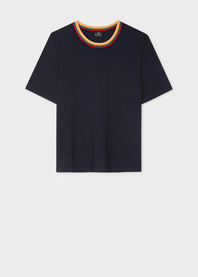 Paul Smith Tops Womens Navy ShortSleeve Knitted Sweater Dark Navy