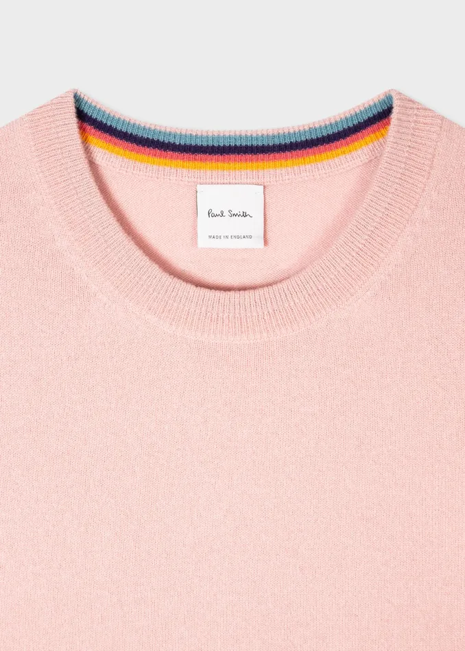 Paul Smith Tops Womens Pink Cashmere ShortSleeve Sweater Pink