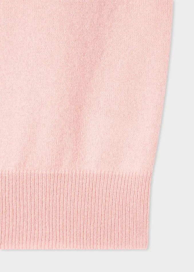 Paul Smith Tops Womens Pink Cashmere ShortSleeve Sweater Pink