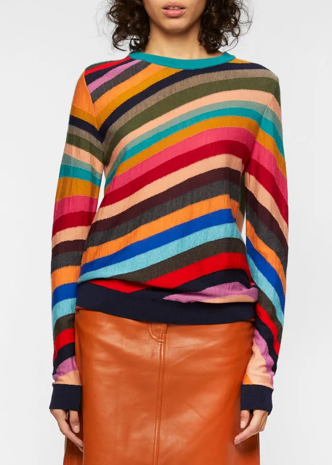 Paul Smith Tops Womens Swirl039 Intarsia Merino Wool Sweater Swirl