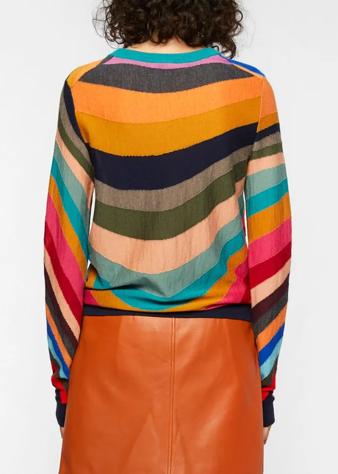 Paul Smith Tops Womens Swirl039 Intarsia Merino Wool Sweater Swirl