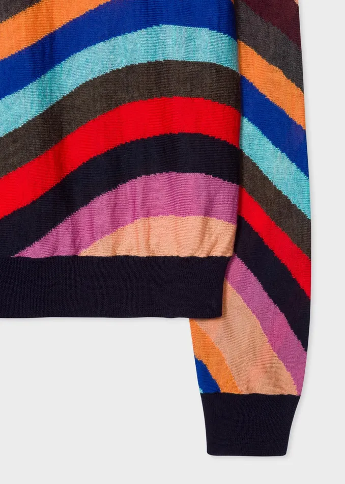 Paul Smith Tops Womens Swirl039 Intarsia Merino Wool Sweater Swirl