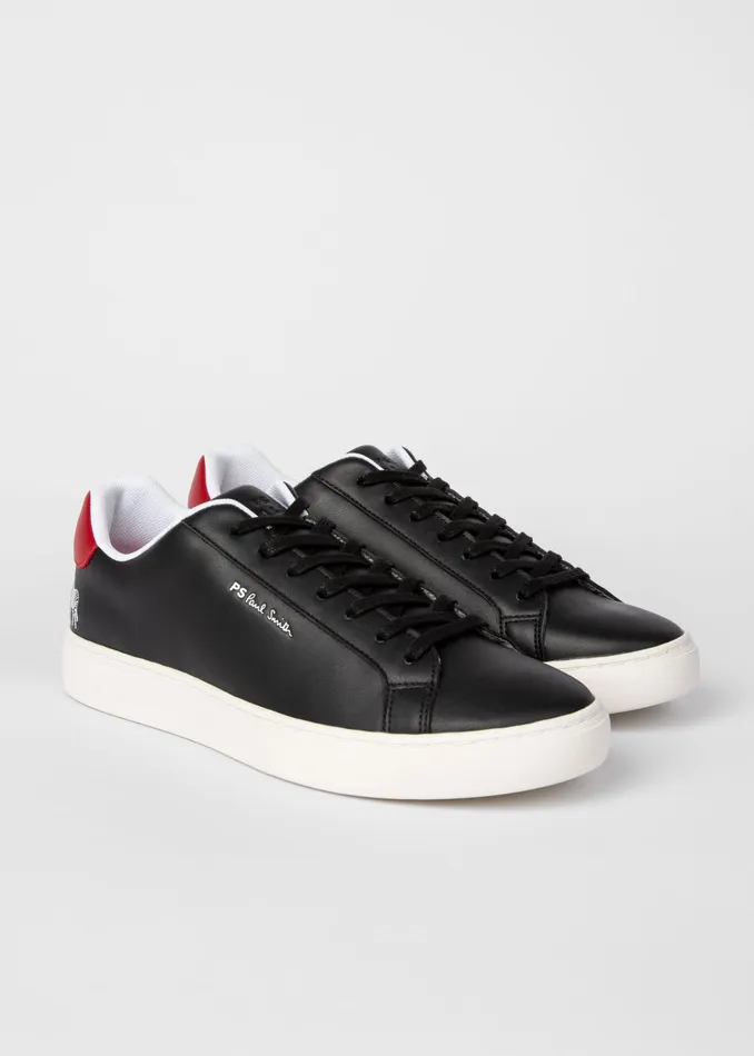 Paul Smith Trainers Mens Black 039Rex039 Leather Trainers With 039Zebra039 Emboss Black