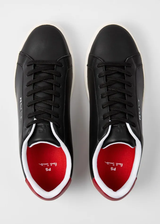 Paul Smith Trainers Mens Black 039Rex039 Leather Trainers With 039Zebra039 Emboss Black
