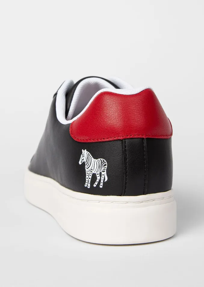 Paul Smith Trainers Mens Black 039Rex039 Leather Trainers With 039Zebra039 Emboss Black