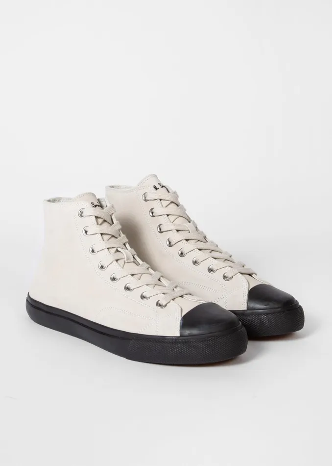 Paul Smith Trainers Mens Ecru Suede 039Carver039 Trainers Ecru