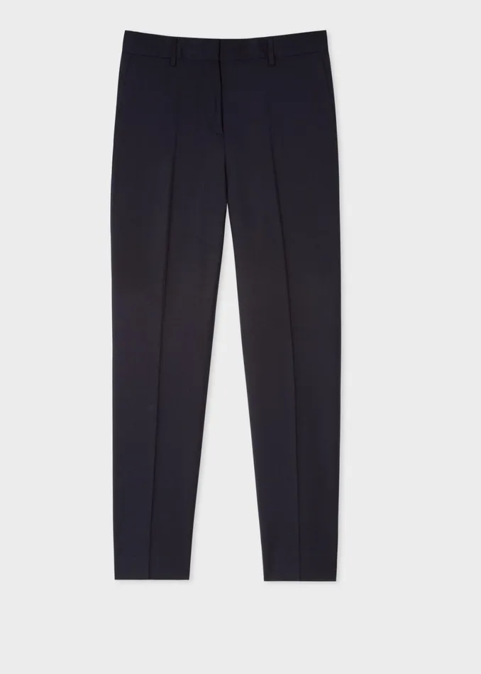 Paul Smith Trousers Womens A Suit To Travel In 8211 SlimFit Navy Wool Trousers Navy