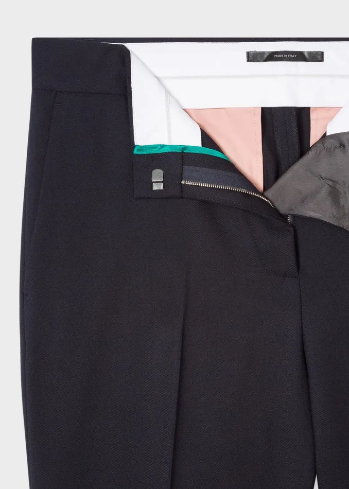 Paul Smith Trousers Womens A Suit To Travel In 8211 SlimFit Navy Wool Trousers Navy