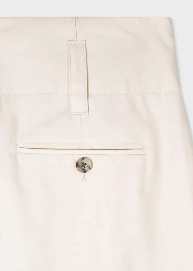 Paul Smith Trousers Womens Cream Organic Cotton Relaxed Pleated Chinos Cream