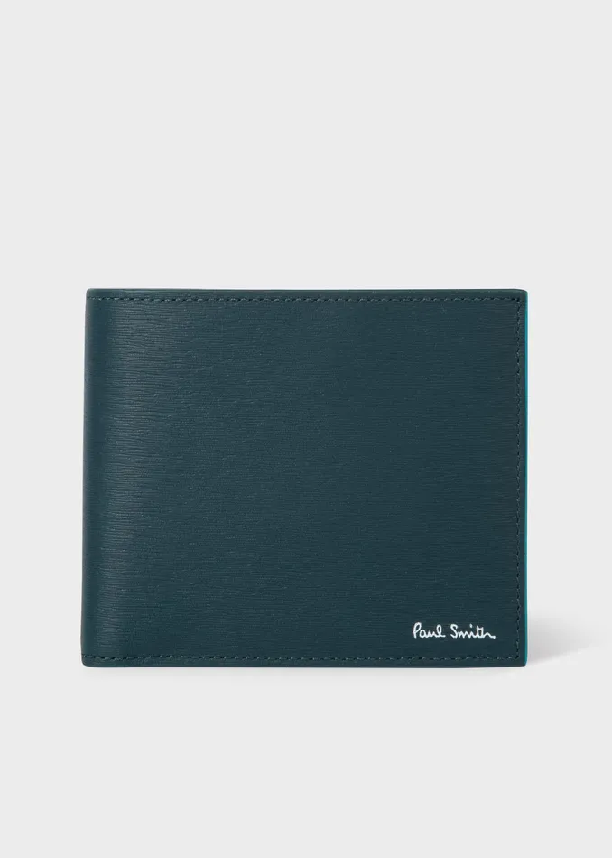 Paul Smith Wallets Mens Petrol Green Leather Billfold Wallet With Contrast Interior Green Paul Smith Wallets Mens Petrol Green Leather Billfold Wallet With Contrast Interior Green