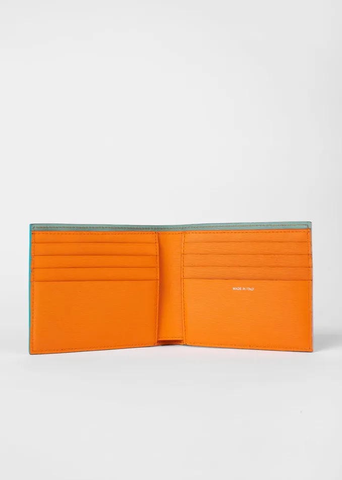 Paul Smith Wallets Mens Petrol Green Leather Billfold Wallet With Contrast Interior Green