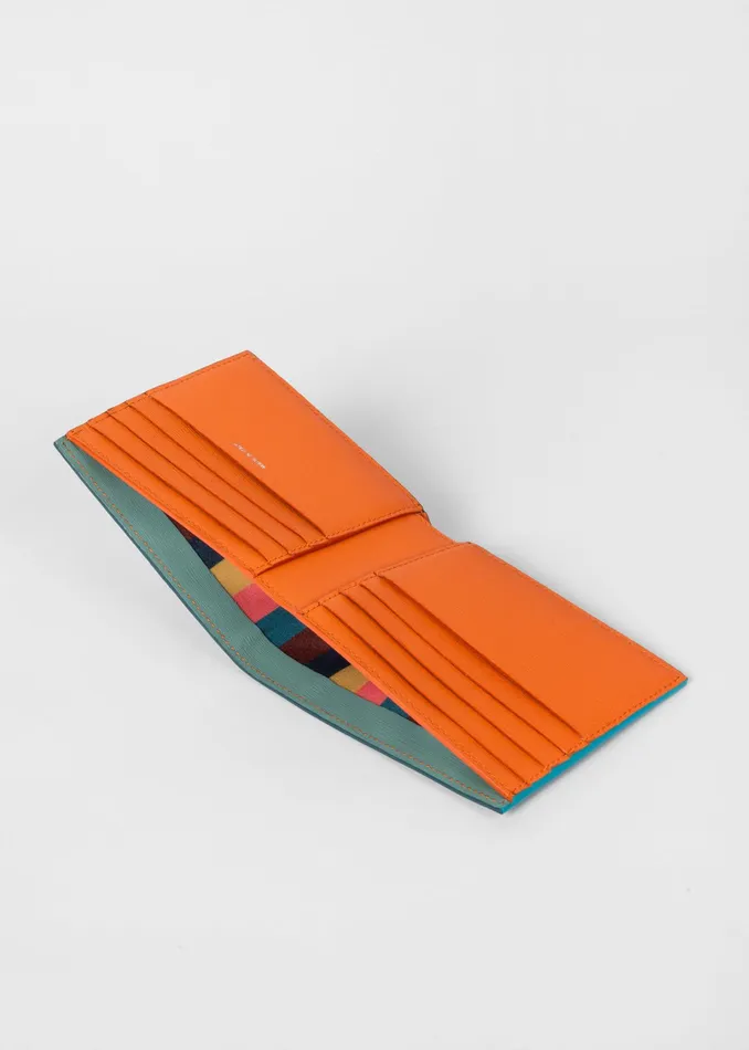 Paul Smith Wallets Mens Petrol Green Leather Billfold Wallet With Contrast Interior Green
