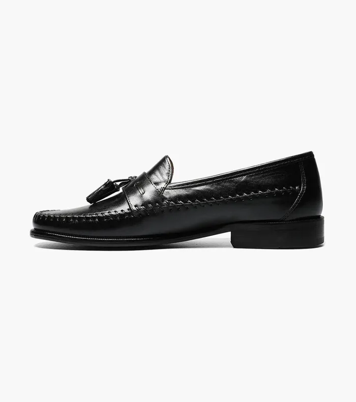 Pazzano Moc Toe Tassel Slip On Black Men Florsheim Dress Shoes