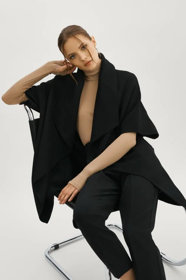 Penelope Double Face Wool Coat Black Women Lamarque BEST SELLERS