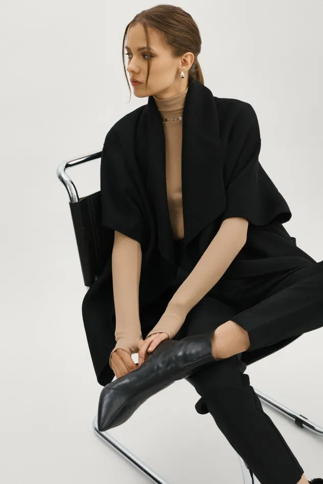 Penelope Double Face Wool Coat Black Women Lamarque BEST SELLERS