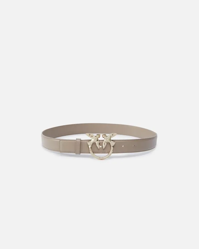 Pinko 3cm Leather Belt With Bird BuckleGalleria Lit Ashlightgold Women Belts