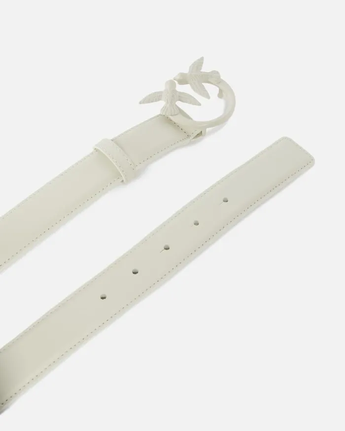 Pinko Belt With Colored Buckle 3cm White Whiteblock Colour Women Belts
