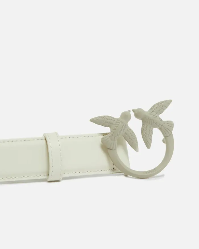 Pinko Belt With Colored Buckle 3cm White Whiteblock Colour Women Belts