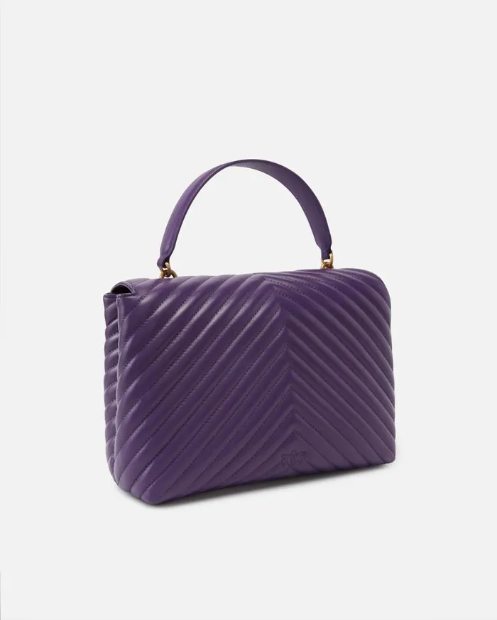 Pinko Big Lady Love Bag Puff Chevron Plumantiquegold Women Crossbody Bags