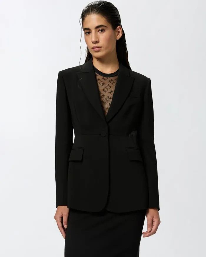 Pinko Blazer With Transparent Insert On The Back Limo Black Women Jackets