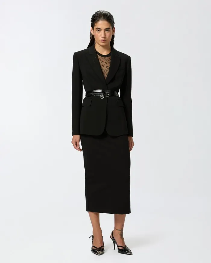 Pinko Blazer With Transparent Insert On The Back Limo Black Women Jackets